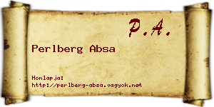 Perlberg Absa névjegykártya